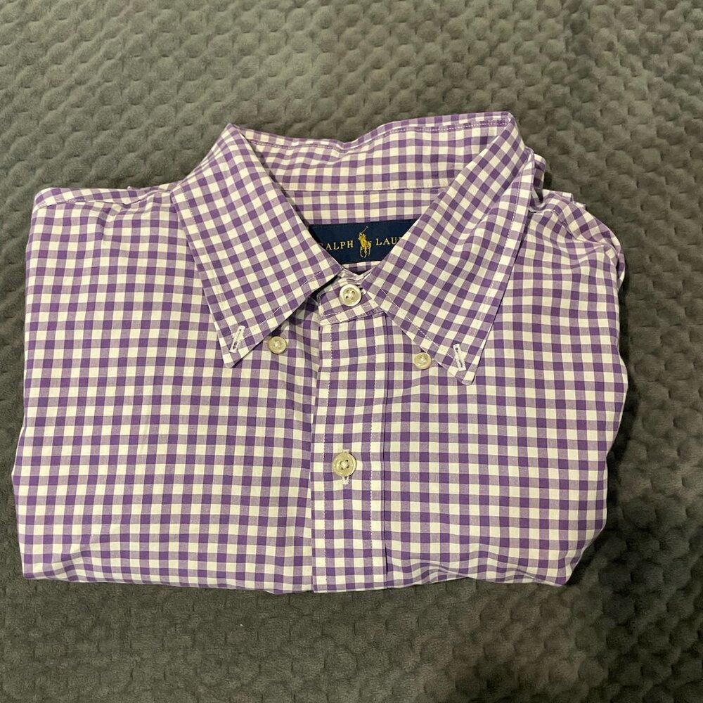 Purple checkered Ralph Lauren Polo